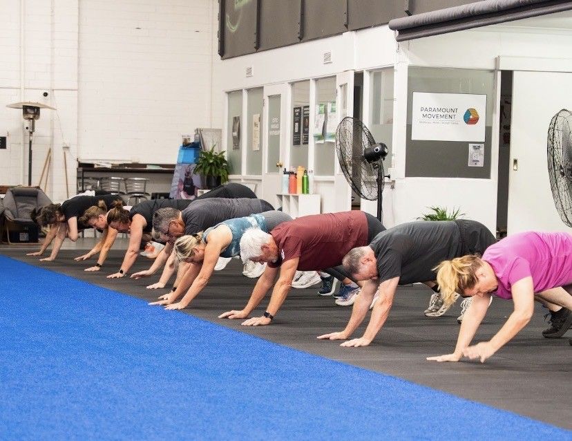 group of people exercising
